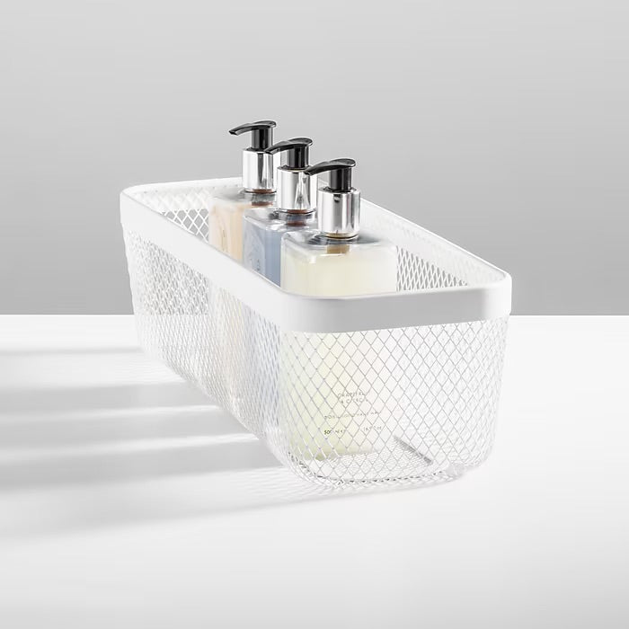 mDesign Wire Mesh Basket – White – 16” x 6” x 5"