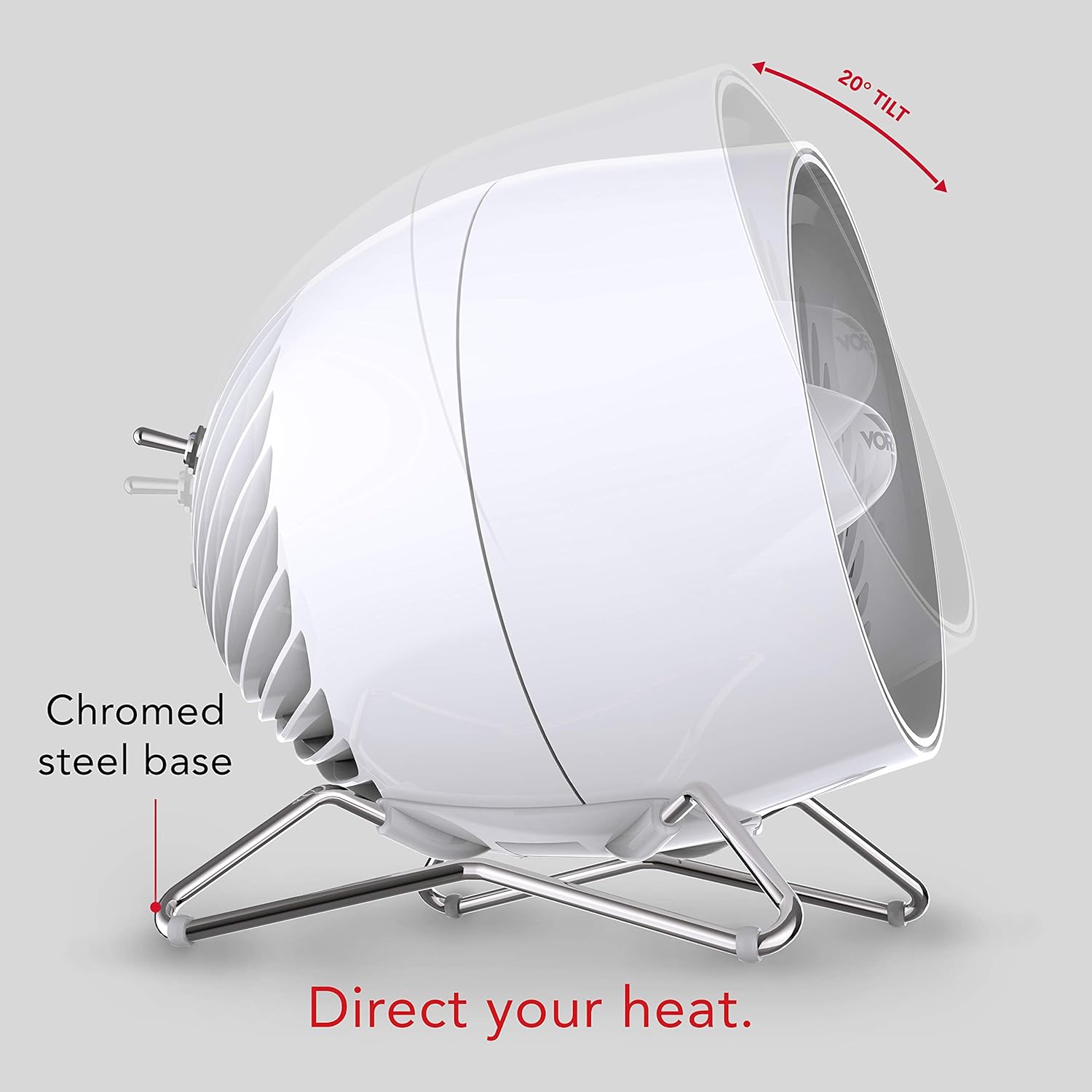 Vornado Pivot Heat Electric Space Heater with 20-Degrees of Tilt – White