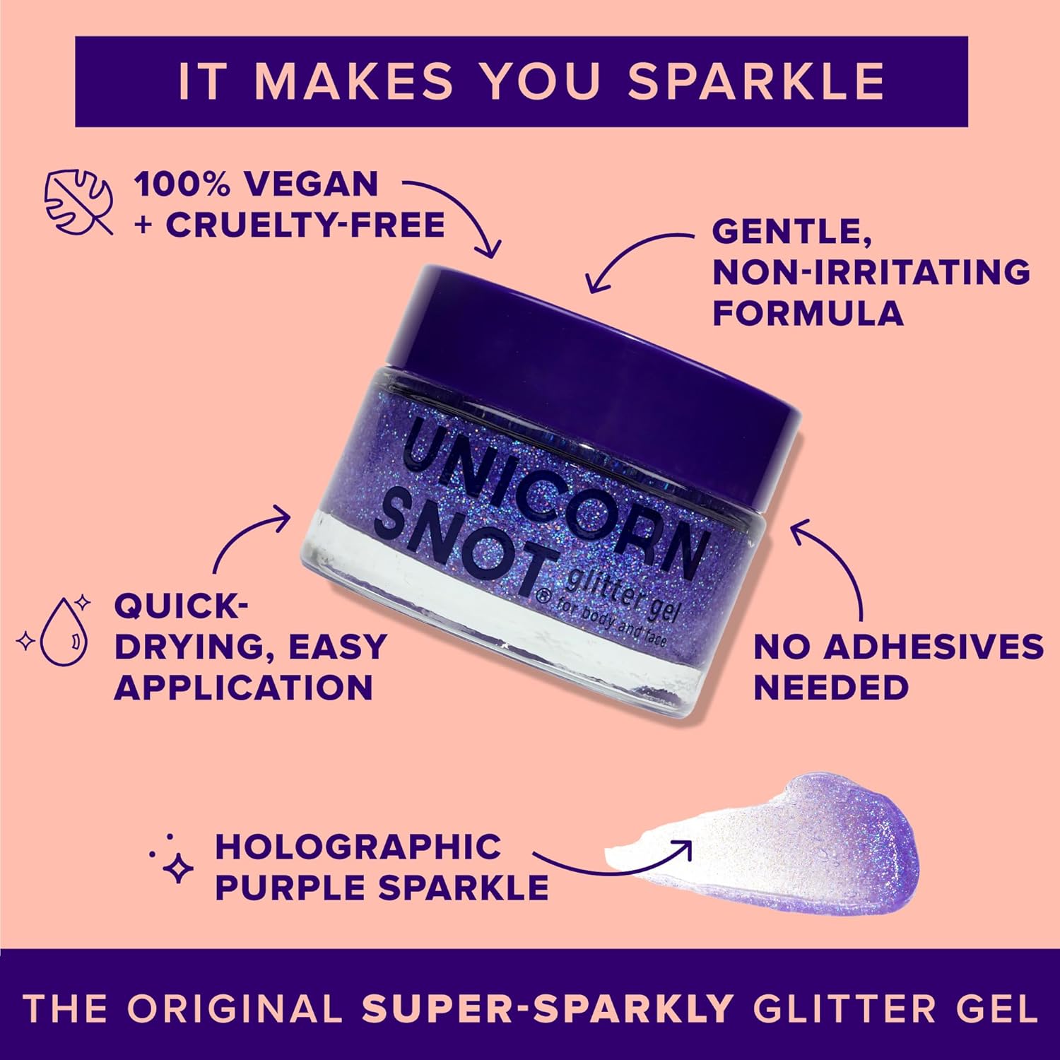 Unicorn Snot The Original Glitter Gel – 1.7 oz – Ultraviolet