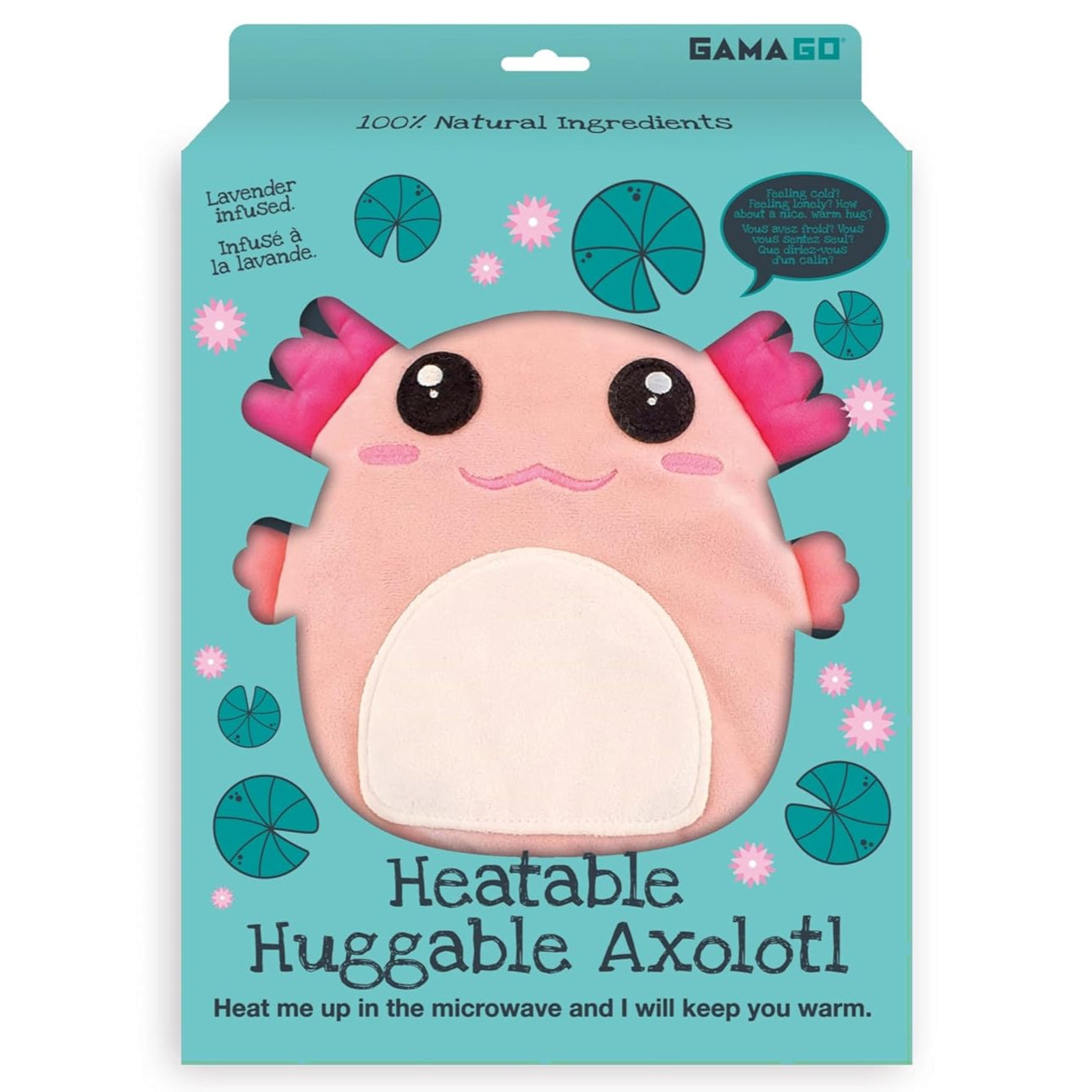 GAMAGO Microwavable Heating Pad & Huggable Pillow – 11" – Axolotl