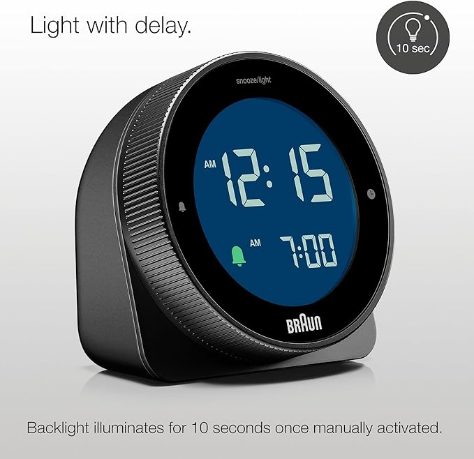 Braun Touch Display Digital Alarm Clock - Black