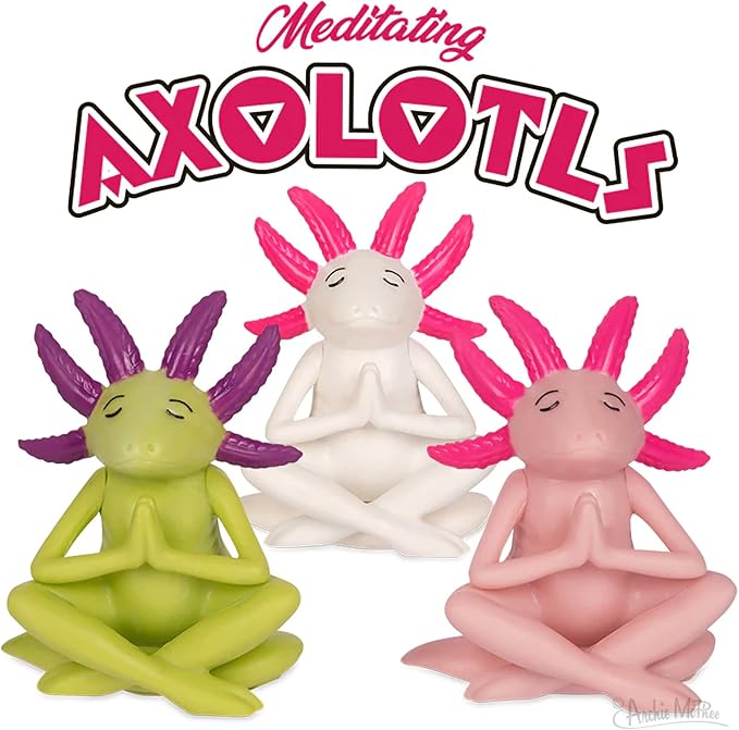 Archie McPhee Meditating Axolotls – Assorted Colors – EACH SOLD SEPARATELY