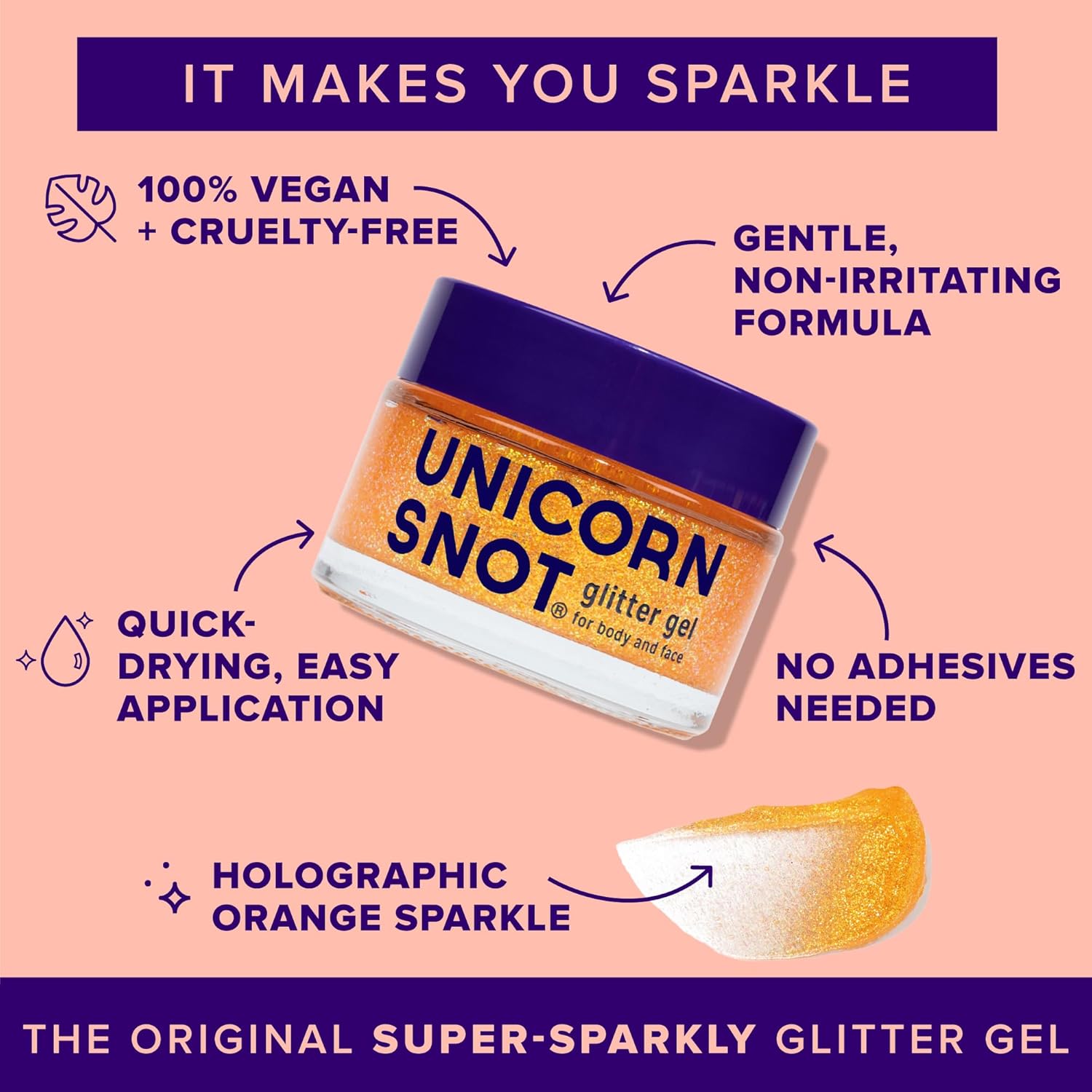 Unicorn Snot The Original Glitter Gel – 1.7 oz – Fire