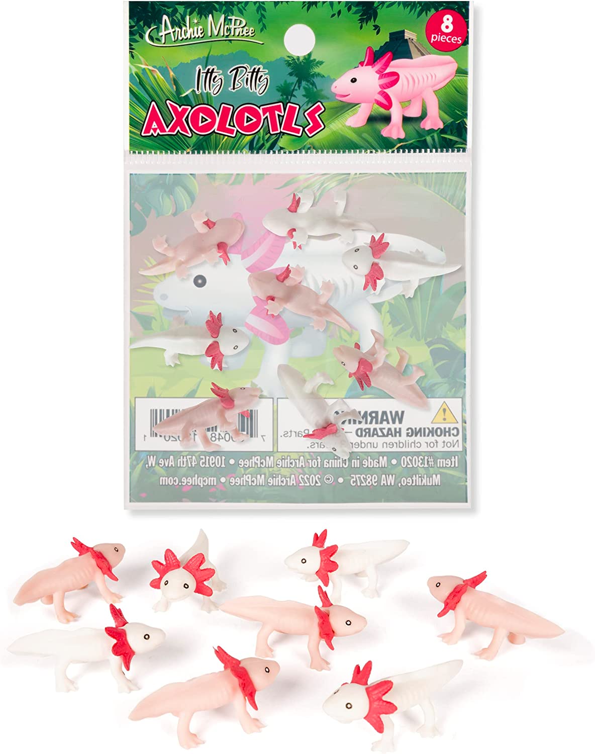 Archie McPhee Itty Bitty Axolotls – Pack of 8