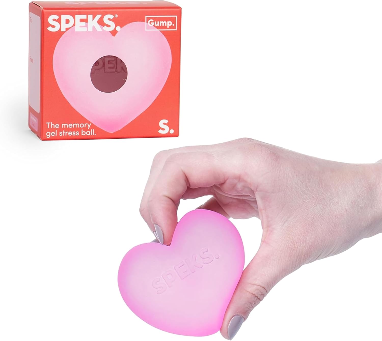 Speks Gump Heart Memory Gel Stress Ball – Assorted - Pink | Red - Each Sold Separately