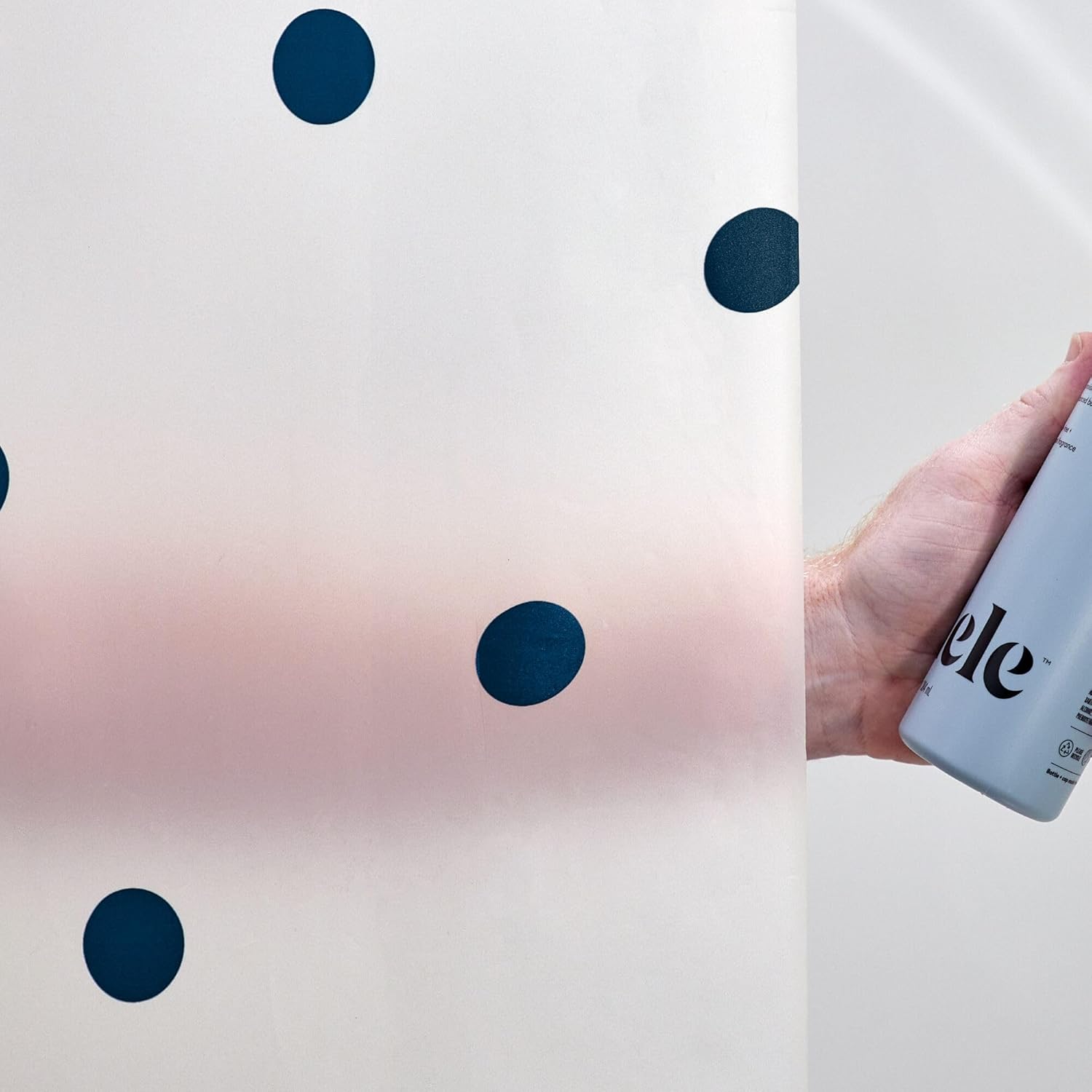 IDesign Water Resistant Peva Shower Curtain – Black Dots – 72" x 72"