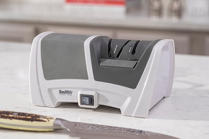 Smith's Deluxe Diamond Electric Knife Sharpener – Gray/White