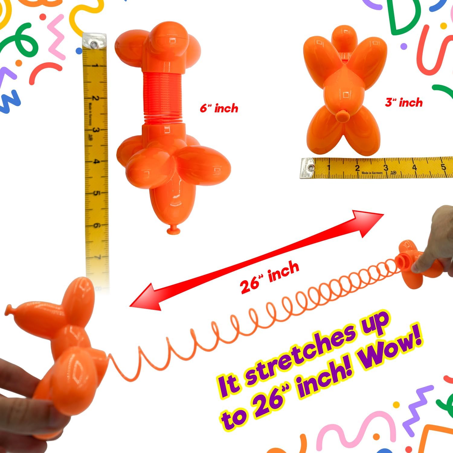 Springy Dog Coil Spring Toy – Assorted Colors – Each Sold Separately