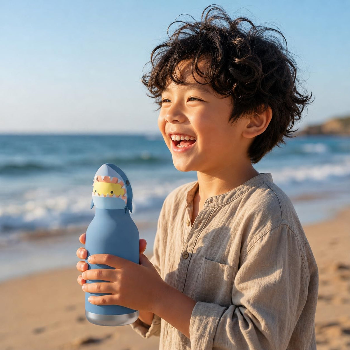 ASOBU Bestie Water Bottle – Shark – 16oz – 3" X 8"