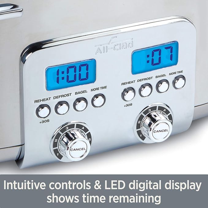 All-Clad Digital Stainless Steel Extra Wide Slot Dual Toaster – 4 Slice