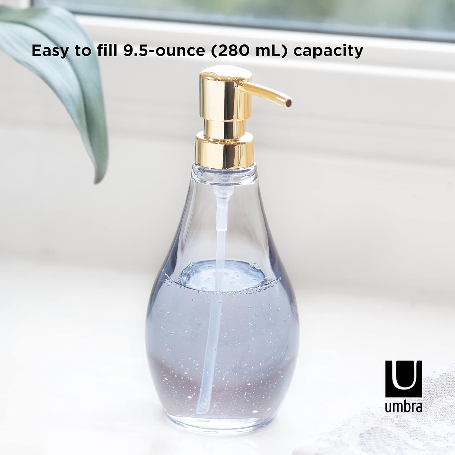 Umbra Droplet Soap Pump – Clear Denim