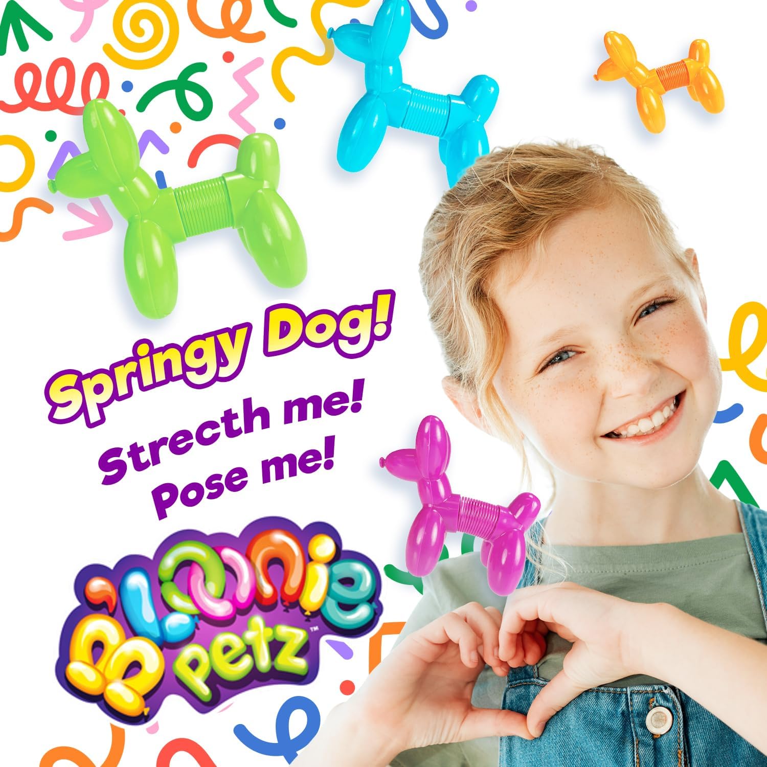 Springy Dog Coil Spring Toy – Assorted Colors – Each Sold Separately