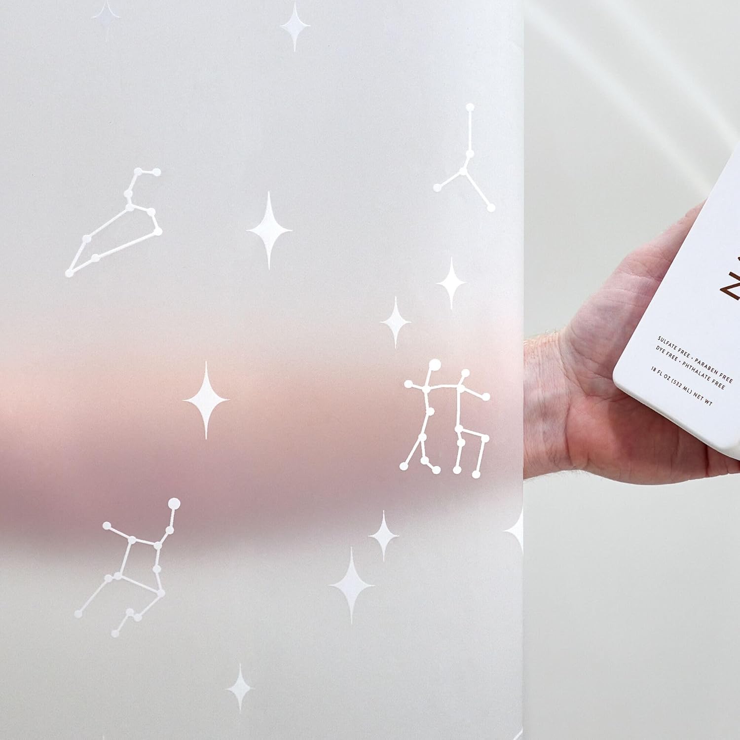 IDesign Water Resistant Peva Shower Curtain – Constellation – 72" x 72"