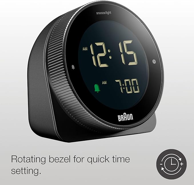 Braun Touch Display Digital Alarm Clock - Black