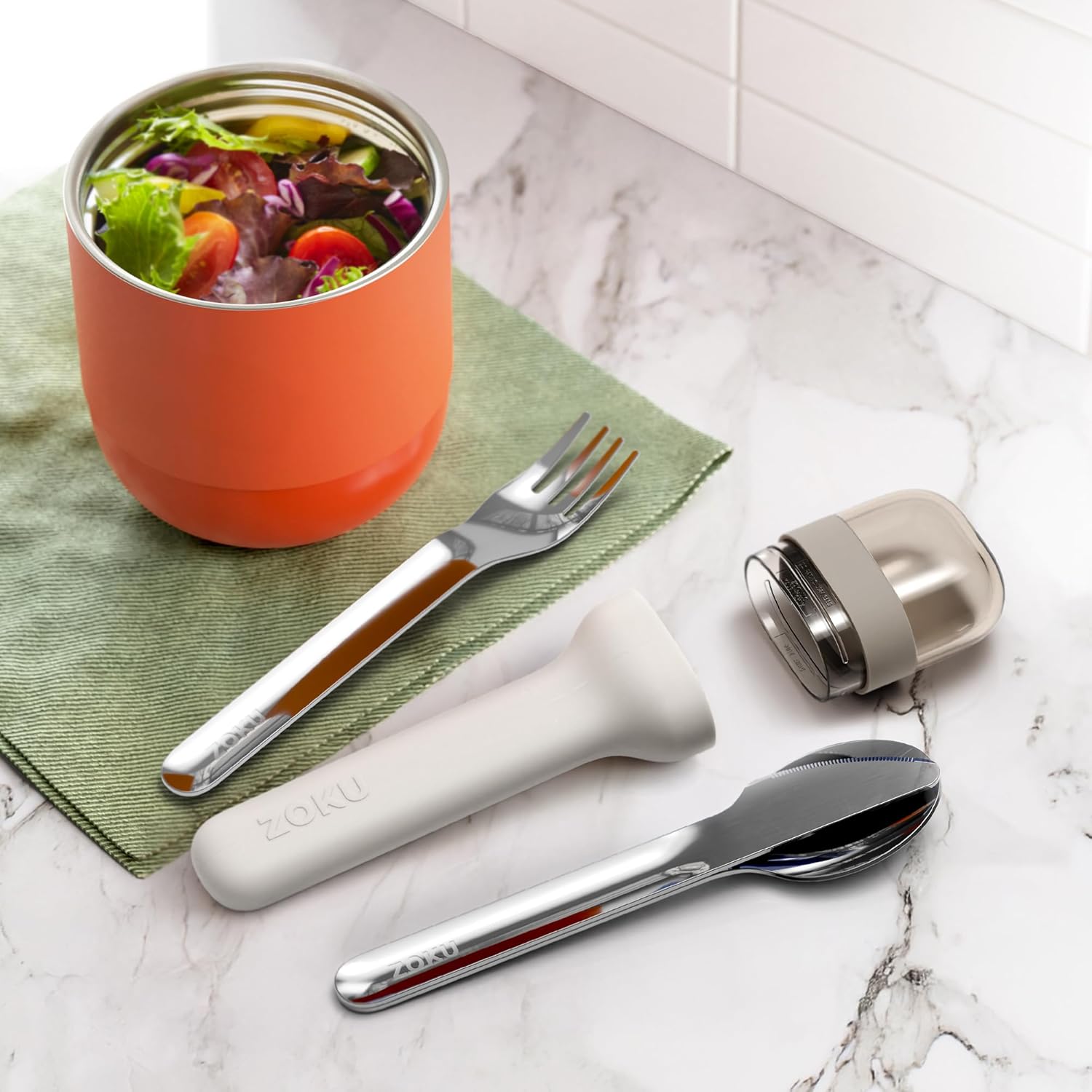 Juego de utensilios Zoku Pocket de acero inoxidable de 3 piezas – Gris