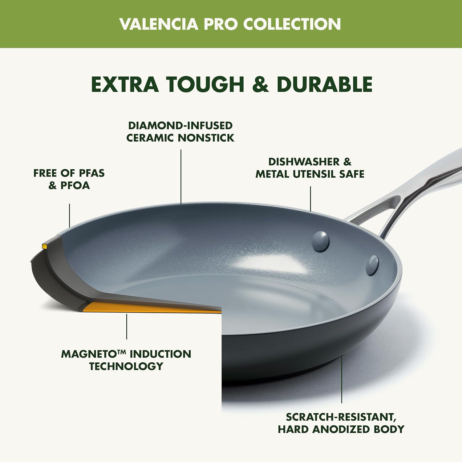 GreenPan Valencia Pro Hard Anodized Healthy Ceramic Nonstick Griddle Pan – 11"