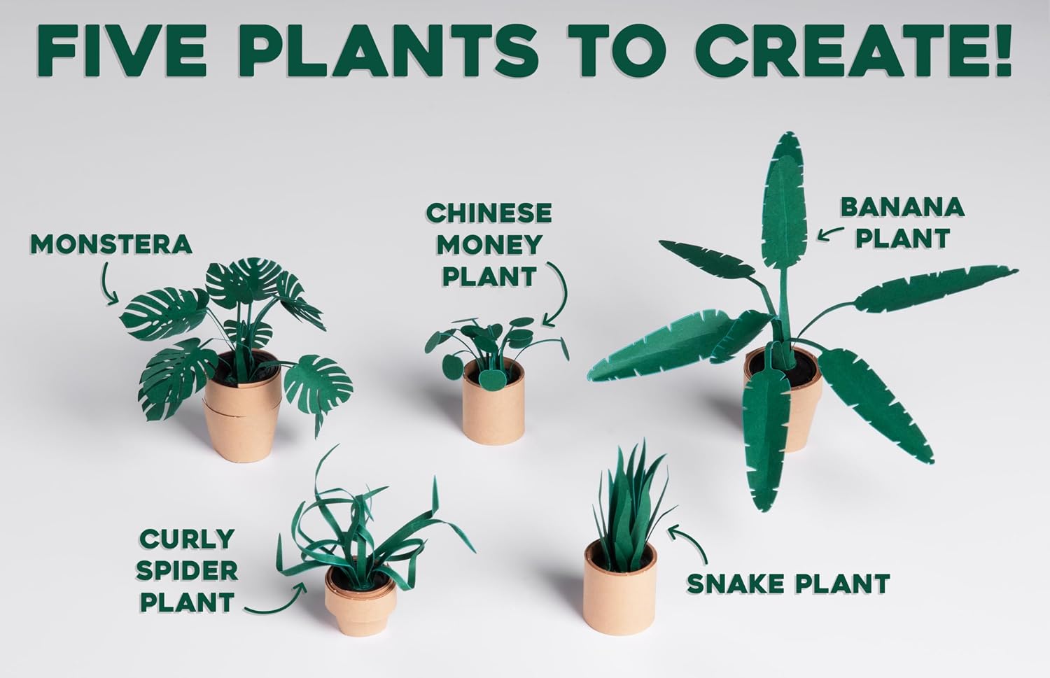 Pikkii Origami Craft Kit – Paper Plants – Set of 5
