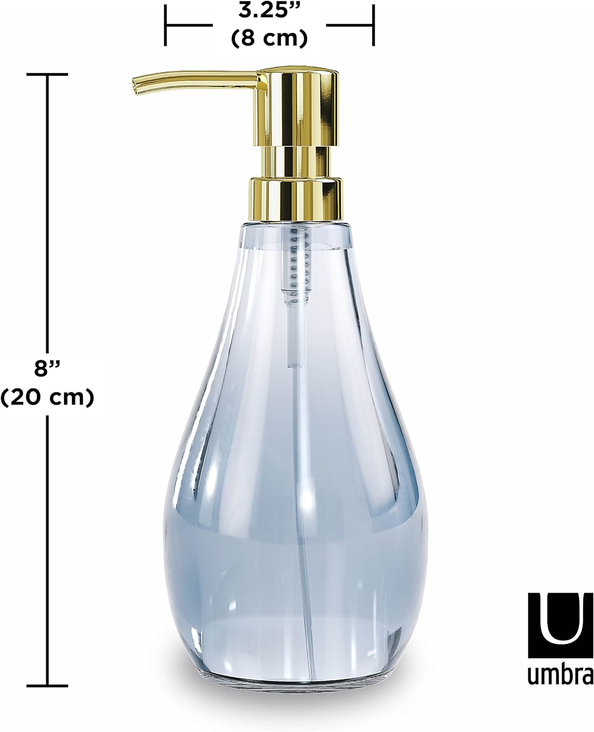 Umbra Droplet Soap Pump – Clear Denim