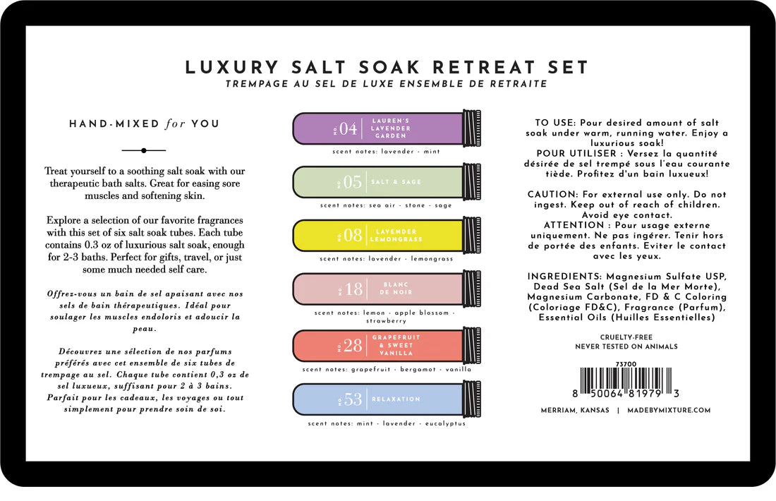 Mixture Luxury Salt Soak Retreat – Set of Six