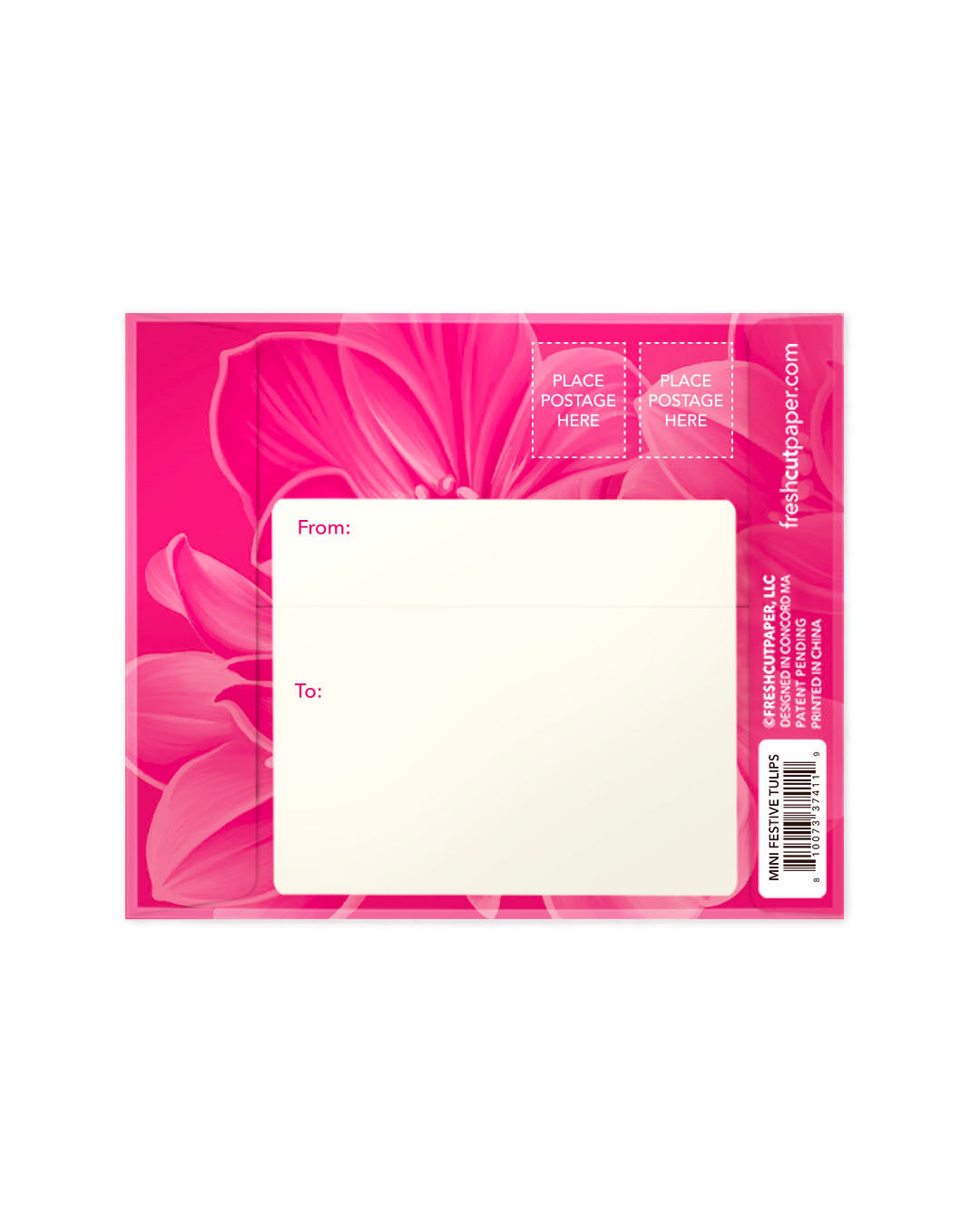 Fresh Cut Paper 3D Pop Up Flower Greeting Note Card – Festive Tulips – 6" x 5"