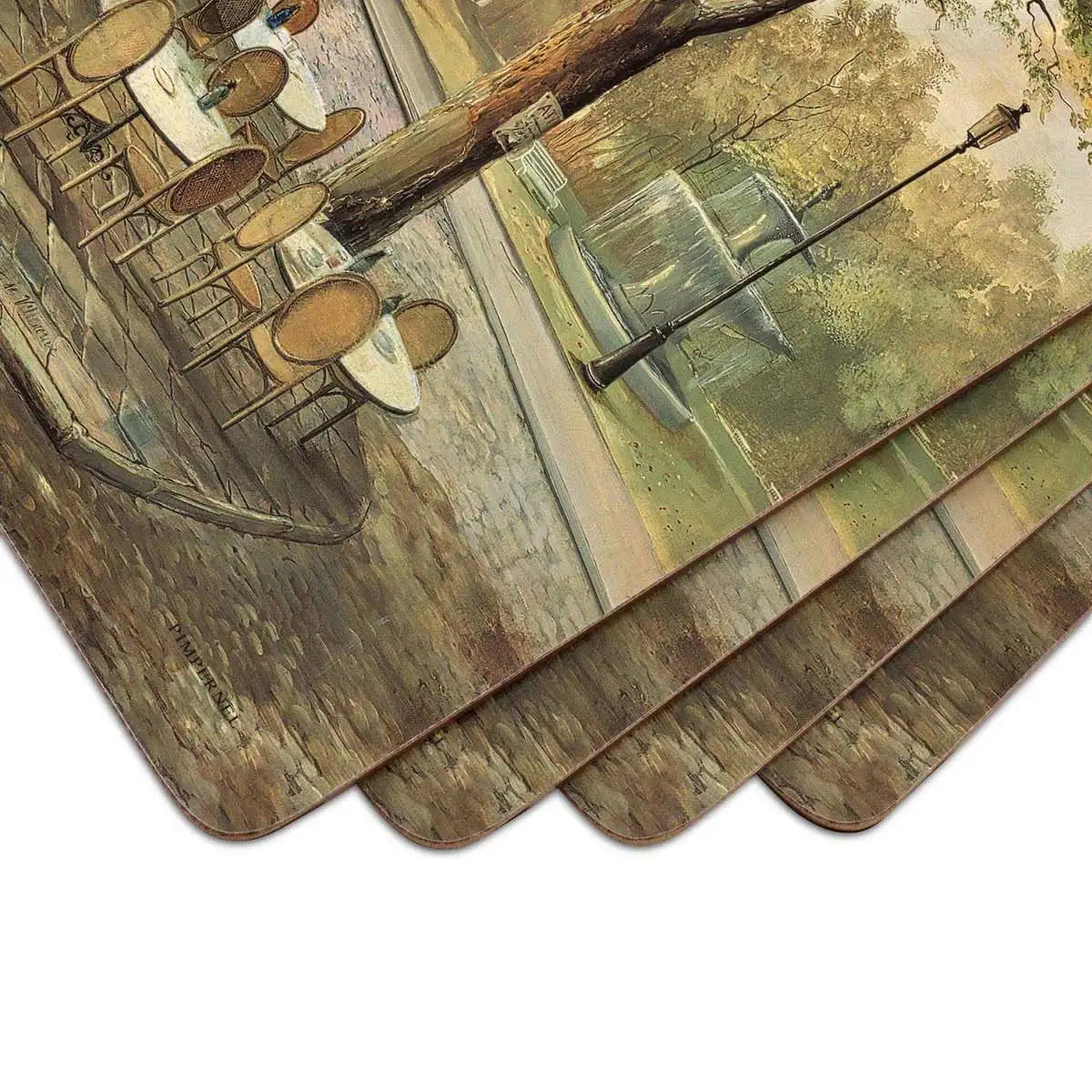 Tuscan Parisian Scenes Cork Bottom Hard Placemats – Set of 4