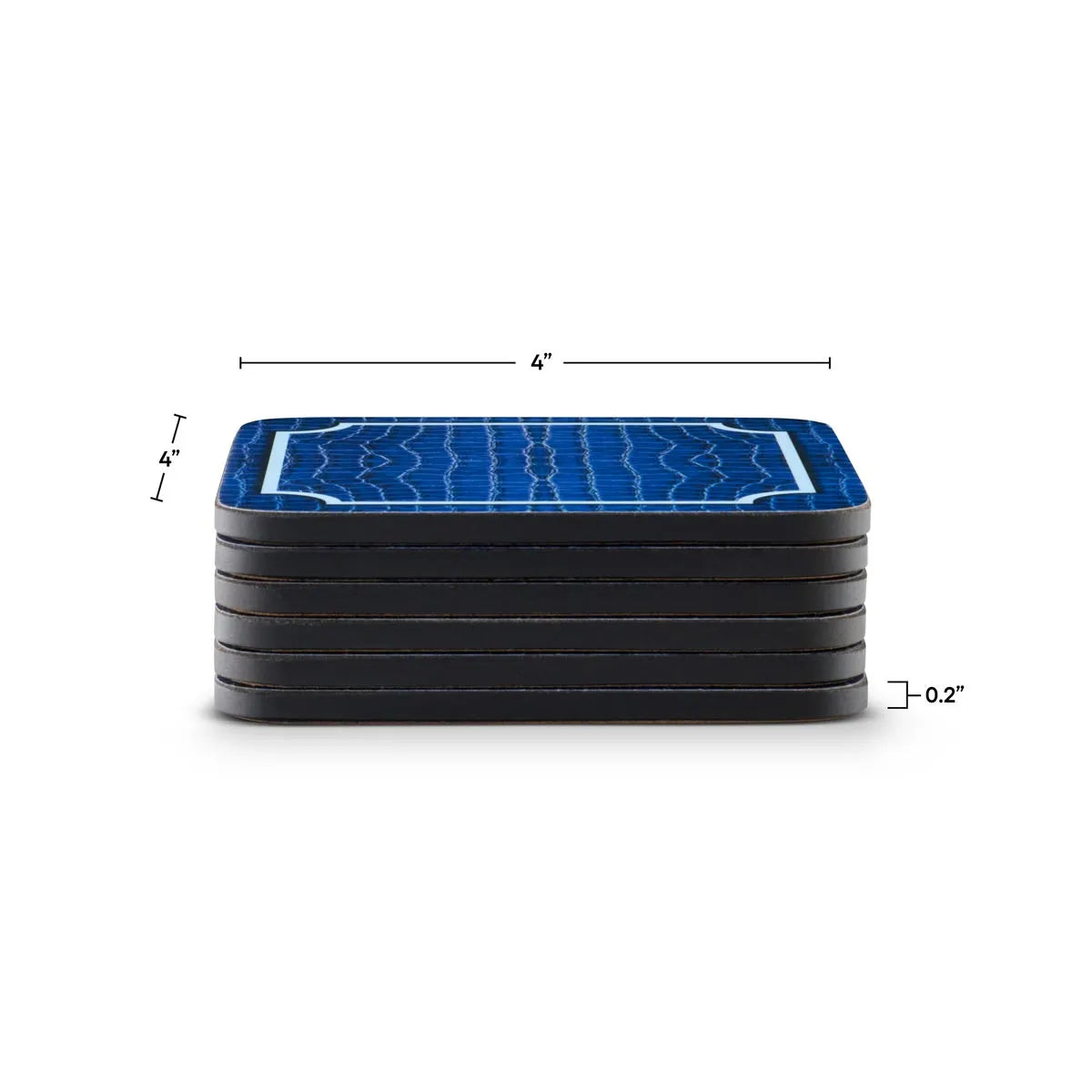Portmeirmion Square Corkback Coasters – Blue Croc Leather – Set of 6
