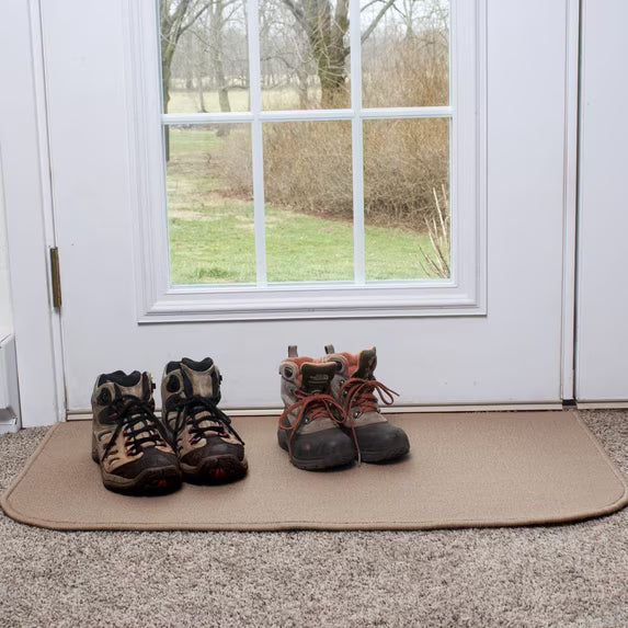 Ritz Solid Stain Resistant Accent Rug – Beige – 18" x 30"