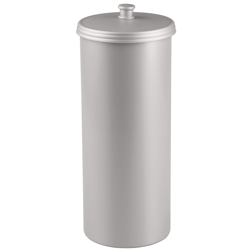 InterDesign Kent Plastic Toilet Paper Tissue 3 Roll Reserve Canister – Silver