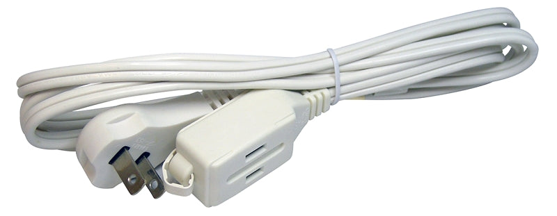 PowerZone Flat Plug Extension Cord – 7ft. – White