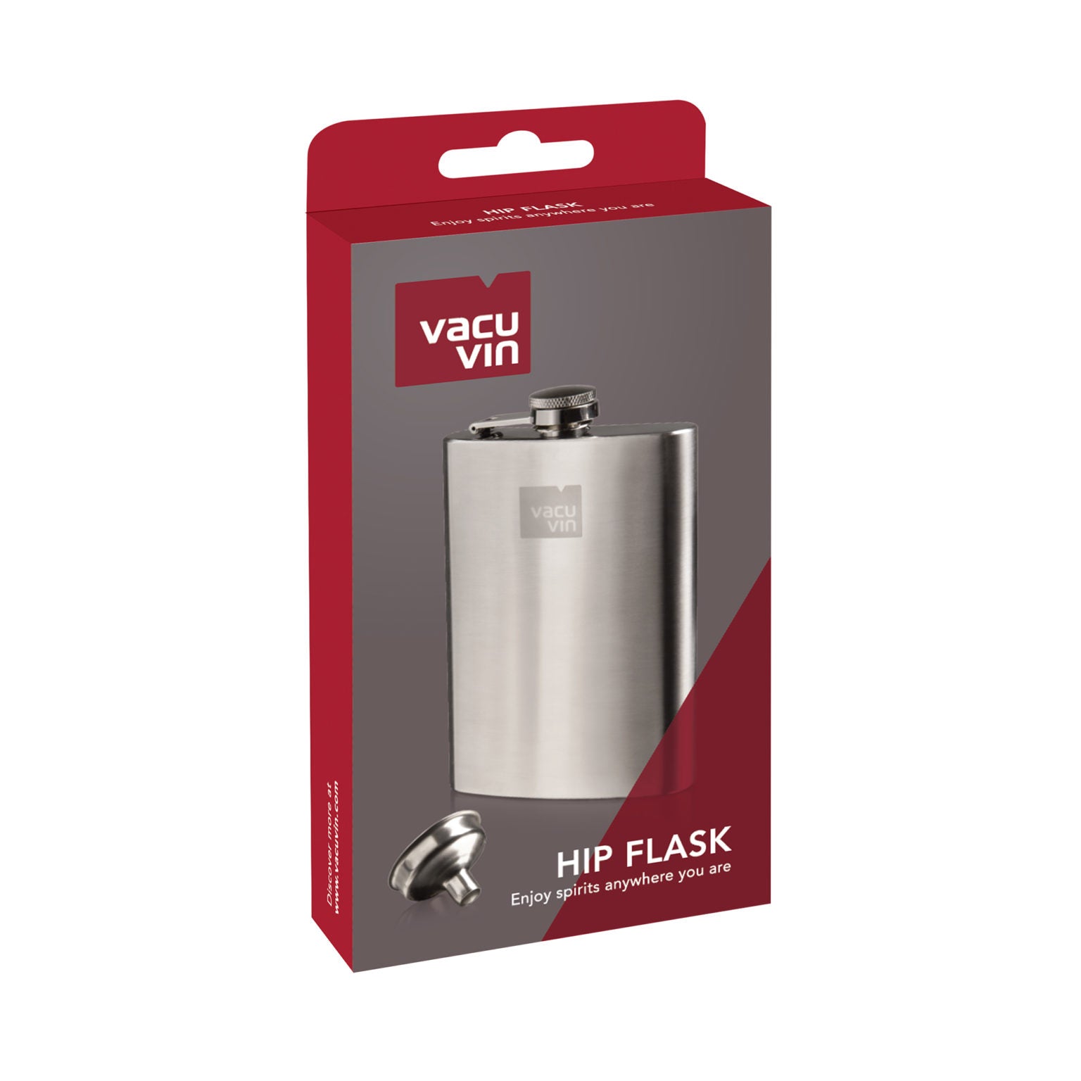 Vacu Vin Stainless Steel Hip Flask – 8oz.