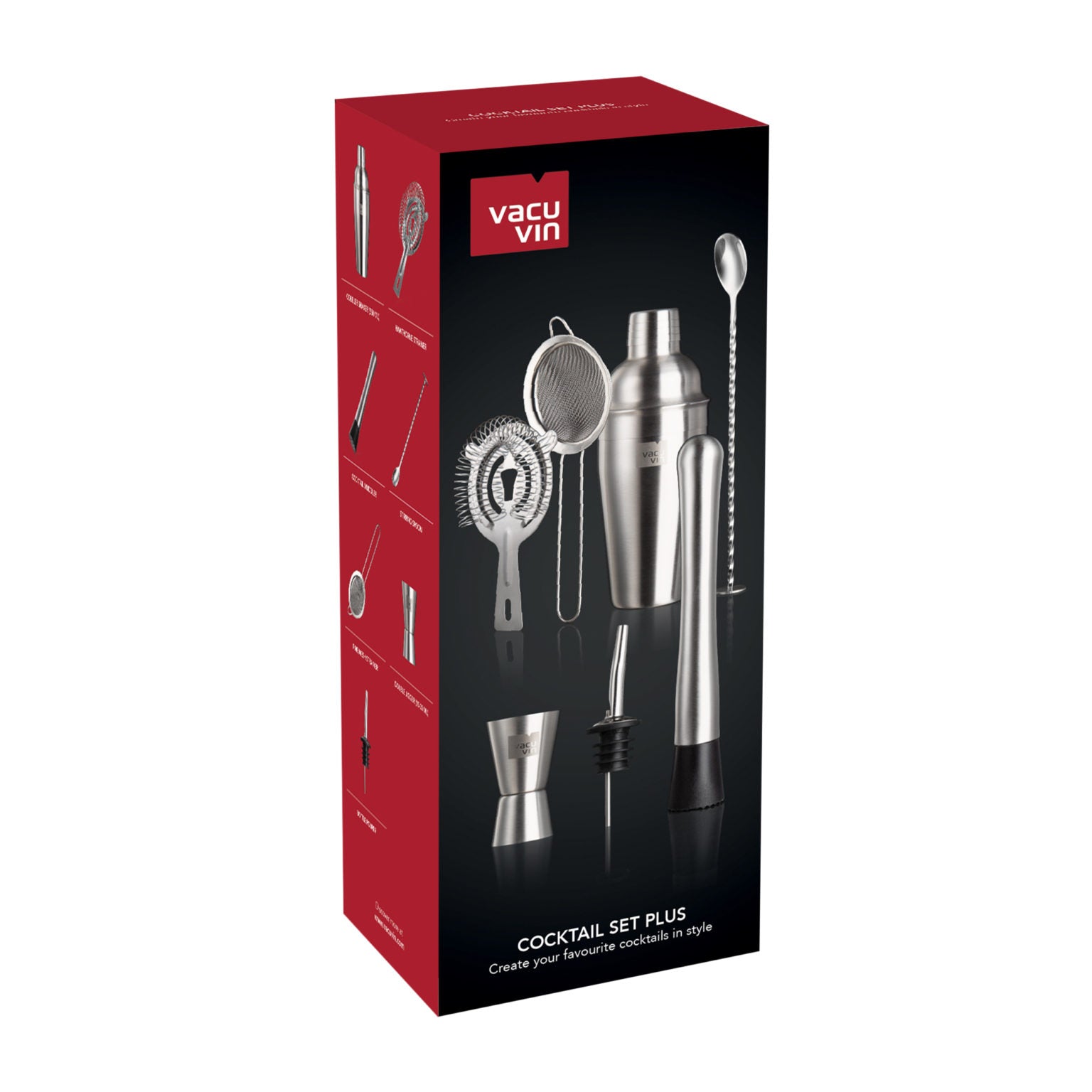Vacu Vin Seven Piece Stainless Steel Cocktail Set