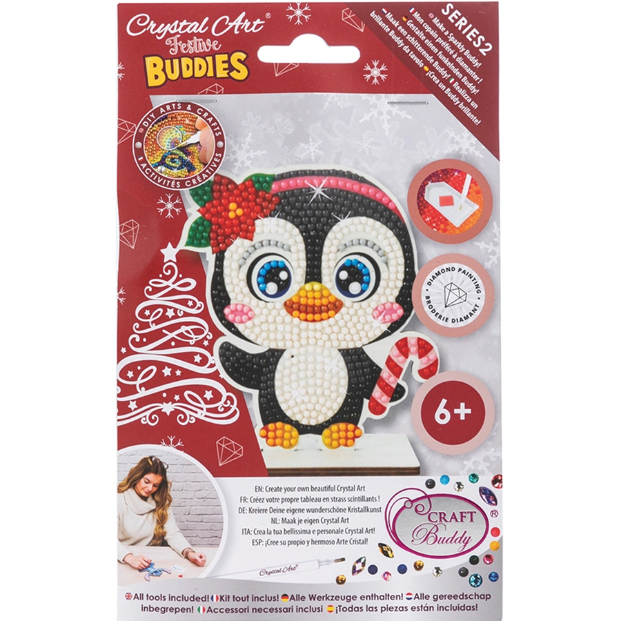 Chrystal Art Craft Kit – Festive Buddies – Penguin