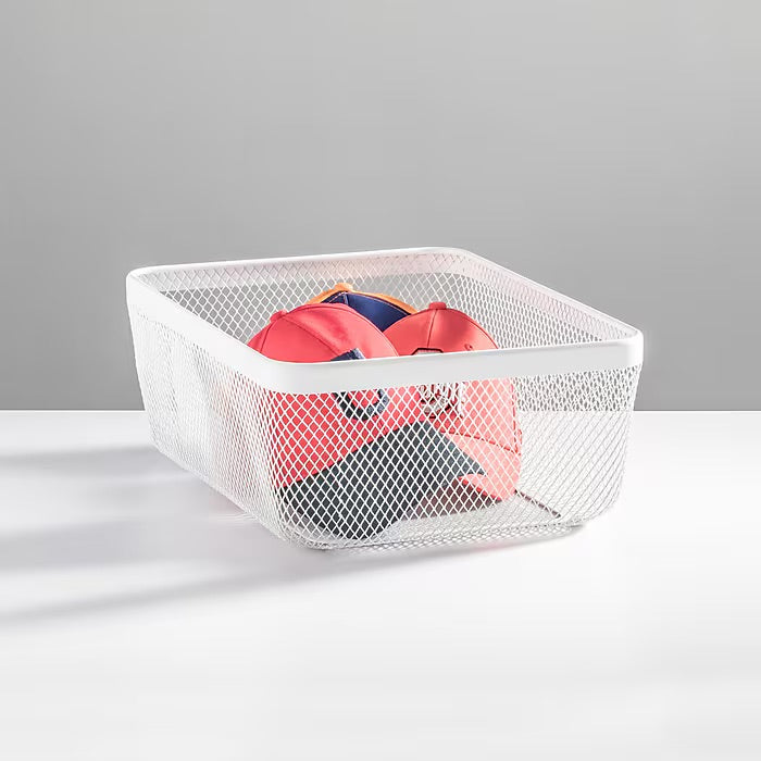 mDesign Wire Mesh Basket – White – 16" x 12” x 6"