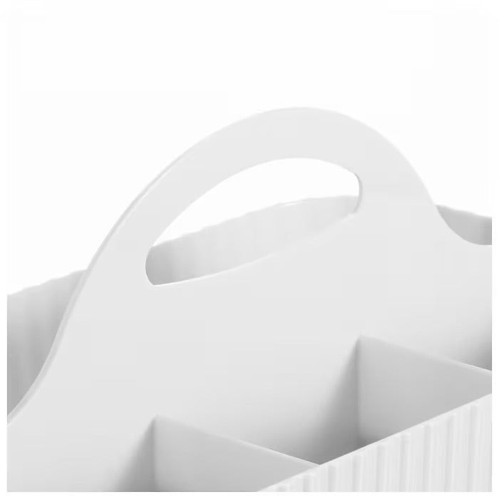 mDesign 4-Section Plastic Caddy Organizer with Handle – White