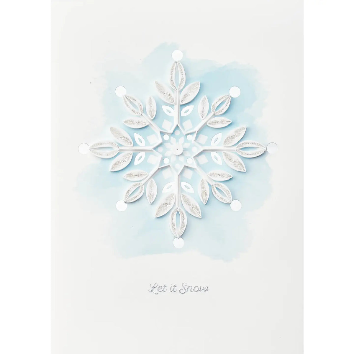 Design Design Handmade Holiday Greeting Card – Silent Snowfall – 1 Card & 1 Envelope