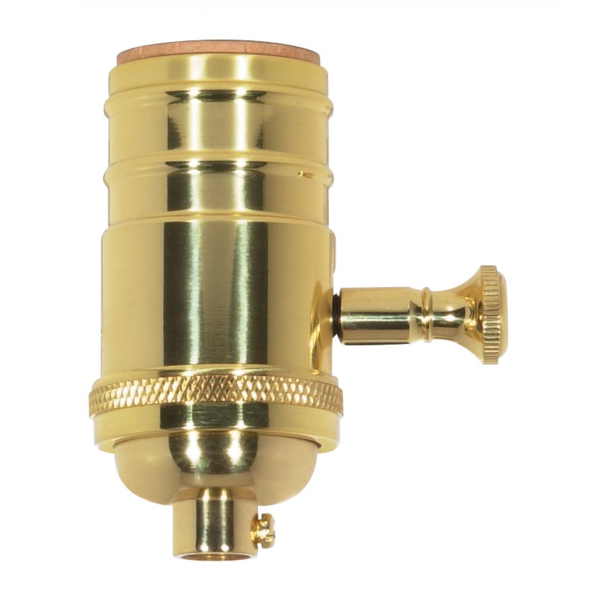 Solid Brass Dimmer Socket With Removable Knob – Polished Brass Finish