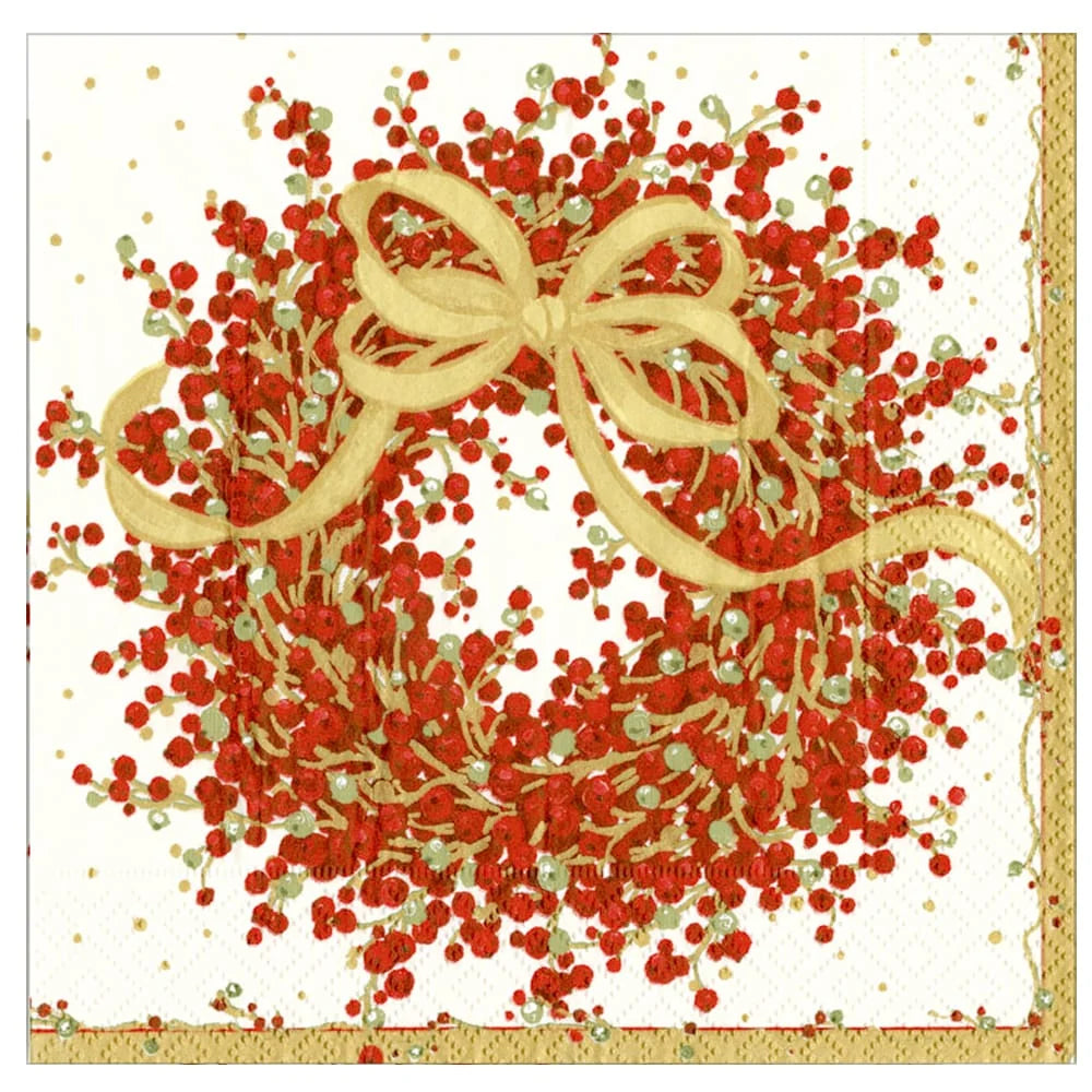 Caspari Pepperberry Christmas Dinner Napkins – 20pk