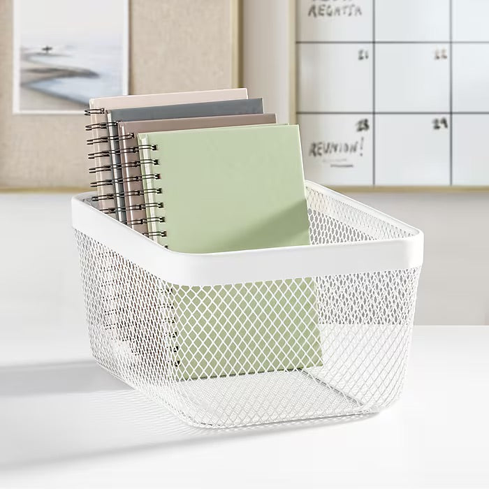mDesign Wire Mesh Basket – White – 12” x 9” x 6"