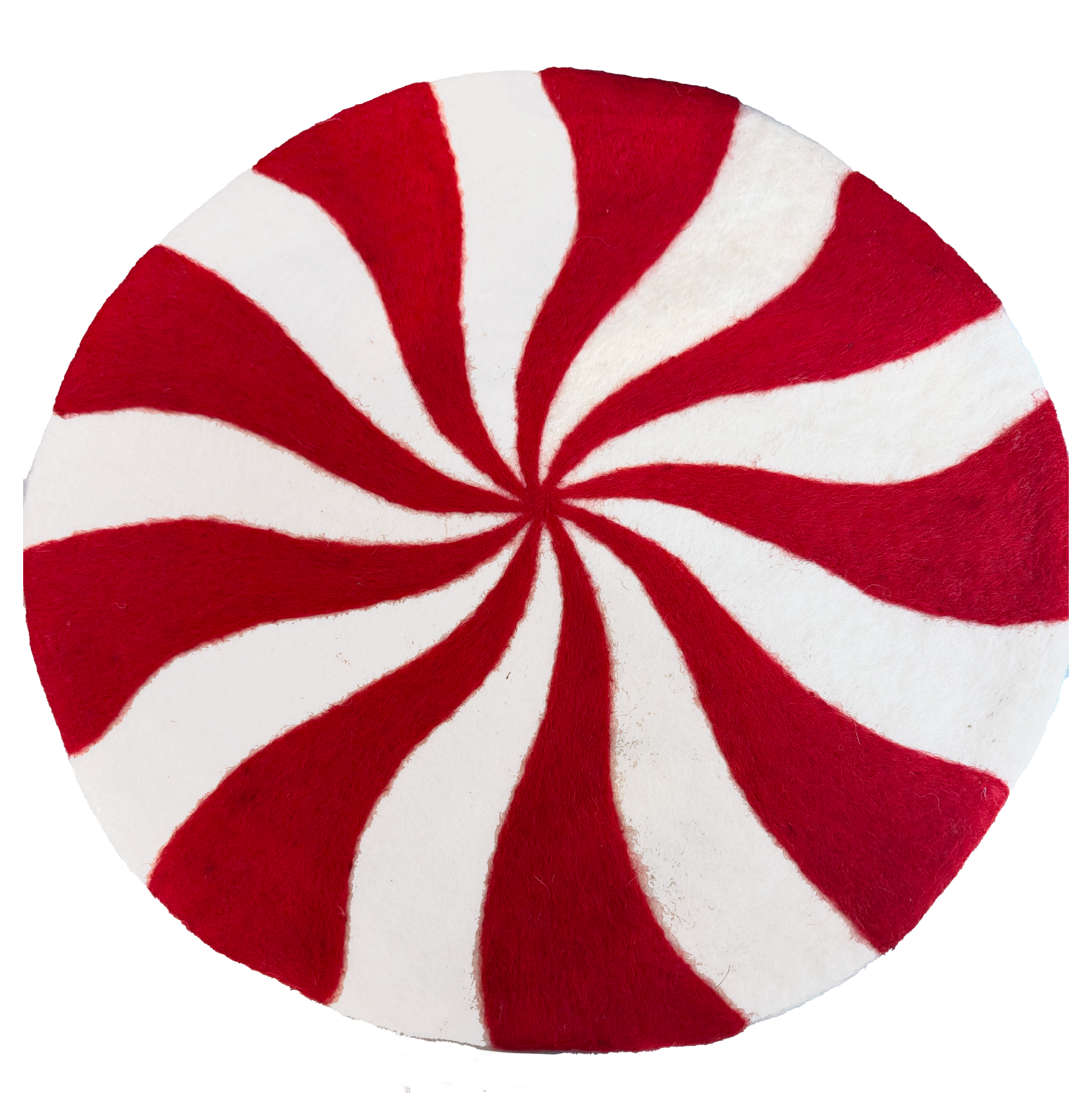 Hester & Cook Round Felt Placemat – Christmas Candy Stripe