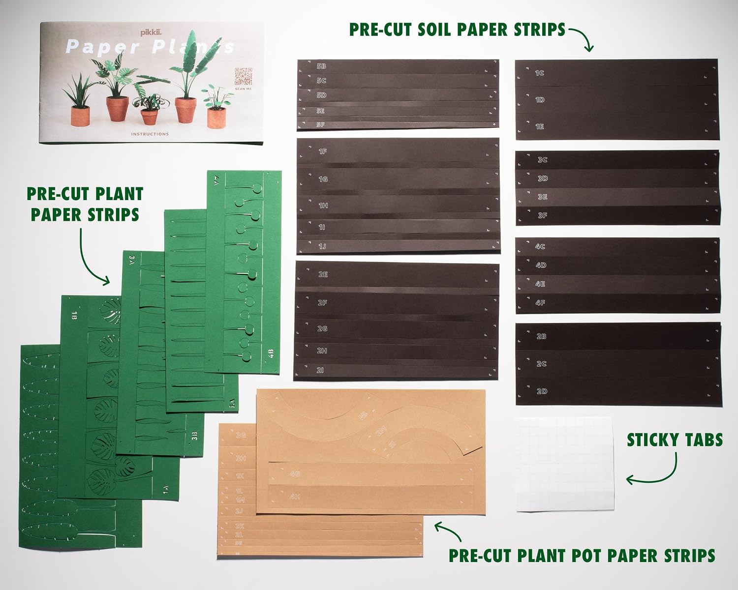 Pikkii Origami Craft Kit – Paper Plants – Set of 5