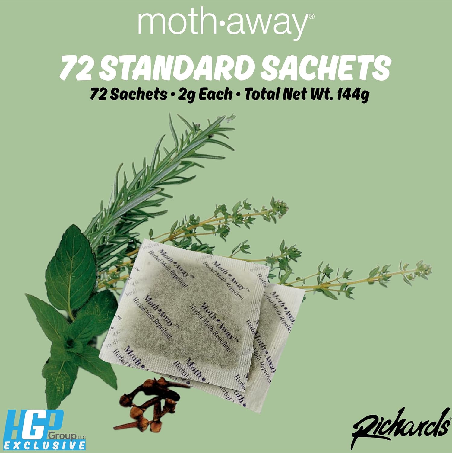 Moth Away Value Pack - Herbal Non Toxic Natural Repellent – 72-Count