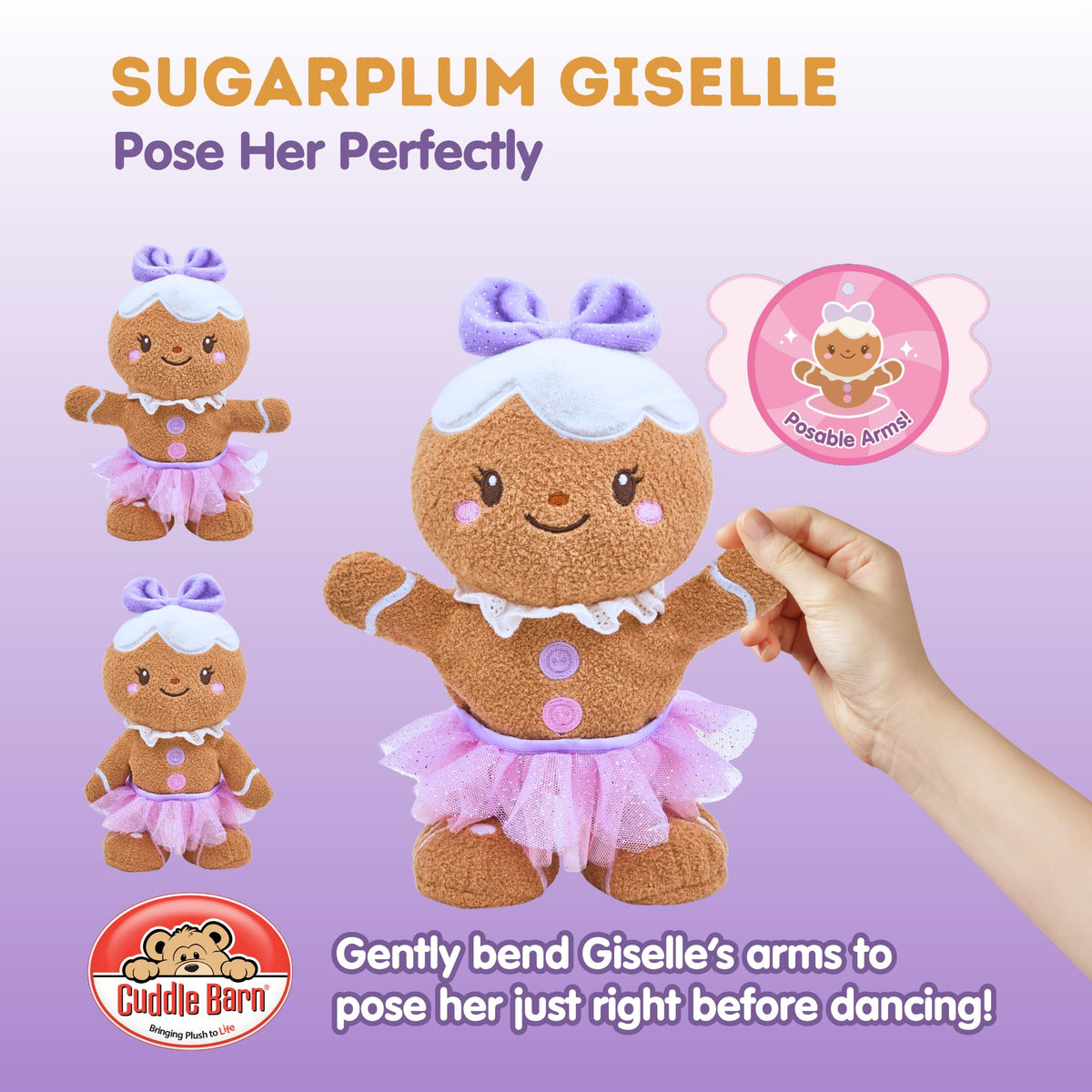 Cuddle Barn Sugarplum Giselle Gingerbread Animated Singing & Dancing Plush Toy