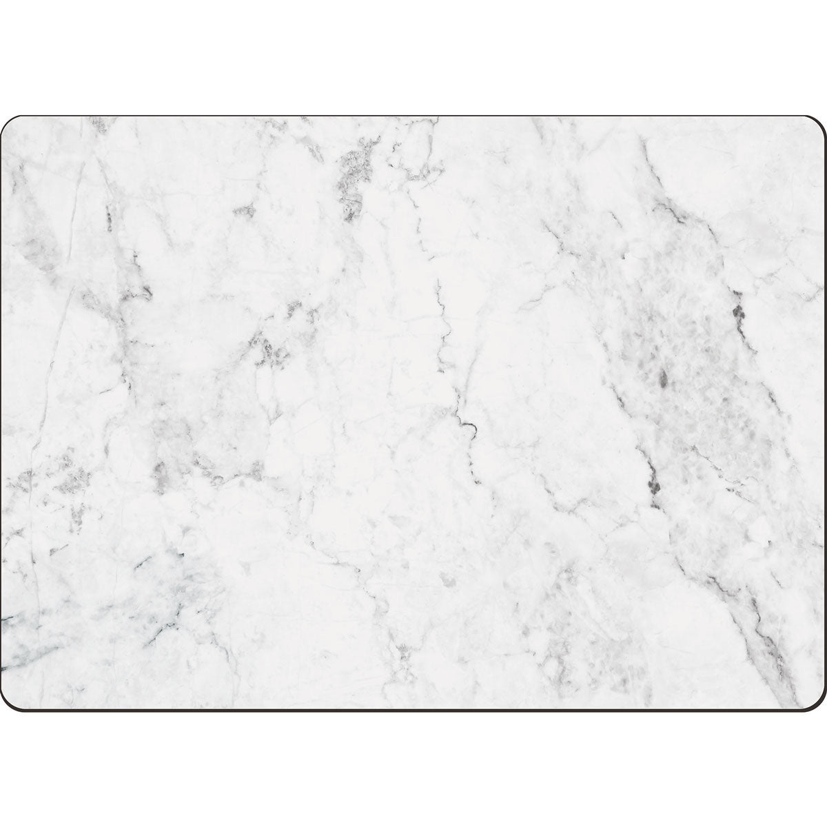 Highland Home Hardboard Cork-Backed Placemats – White Marble – Set of 4