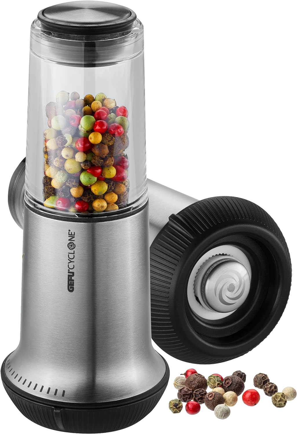 Gefu X-plosion Large Stainless Steel Salt or Pepper Mill – Stainless