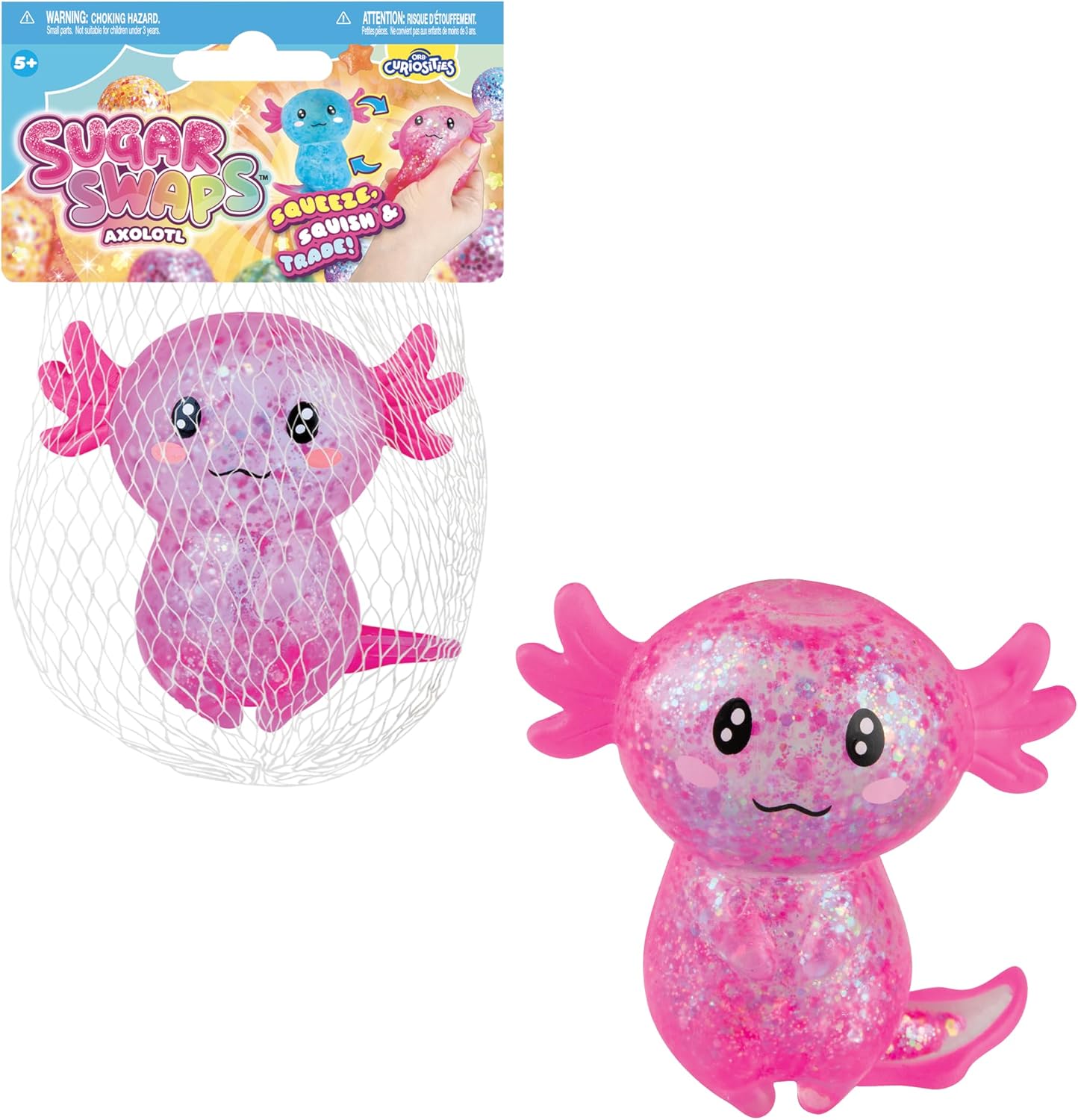 Sugar Swaps Sparklee Axolotl Squishy Toy – Assorted Colors – Each Sold Separately
