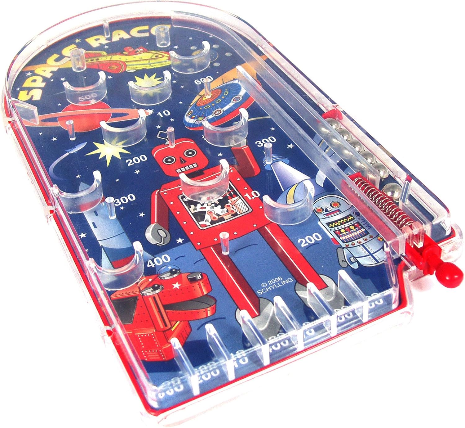 Schylling Space Race Pinball Game - Portable Retro Pinball Toy