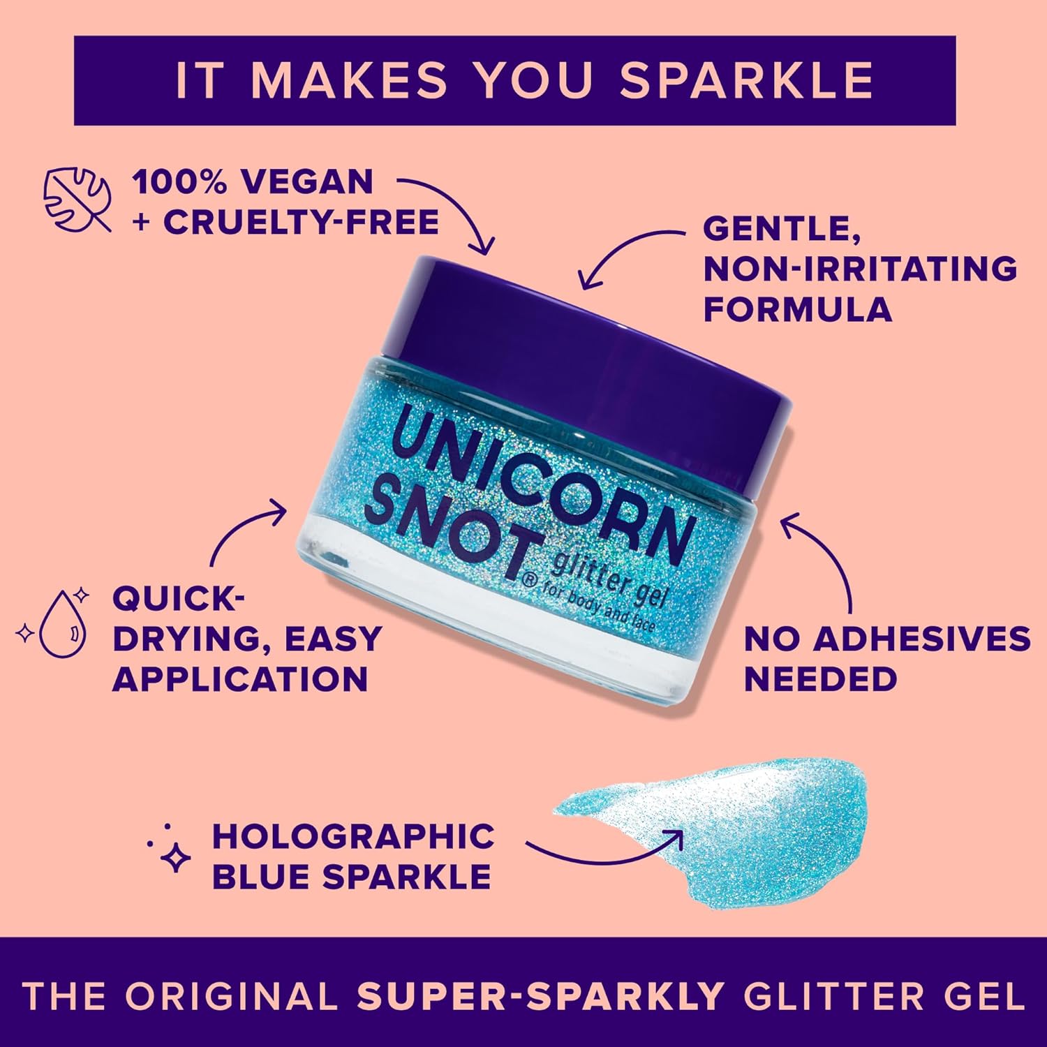 Unicorn Snot The Original Glitter Gel – 1.7 oz – Sky
