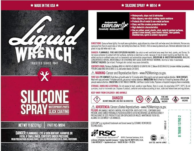 Liquid Wrench Aerosol Silicone Lubricant Spray – 11-oz.