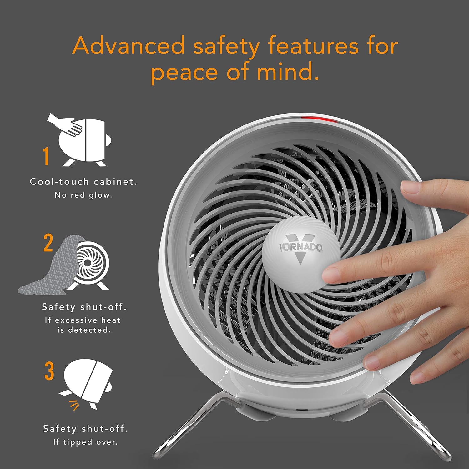 Vornado Pivot Heat Electric Space Heater with 20-Degrees of Tilt – White