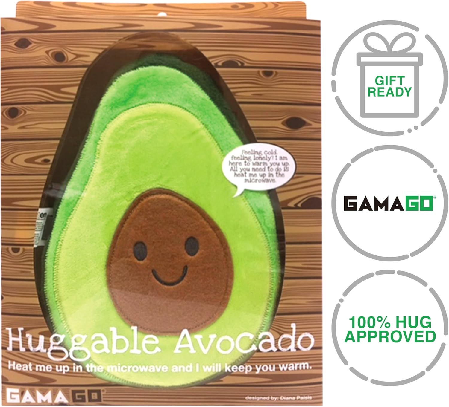 GAMAGO Microwavable Heating Pad & Huggable Pillow – Avocado